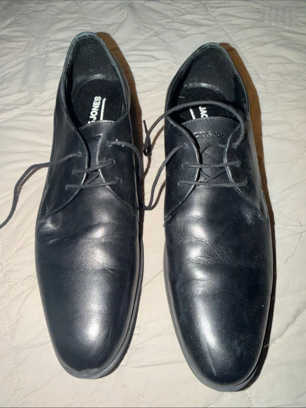 Jack & Jones Black Leather Derby Shoes